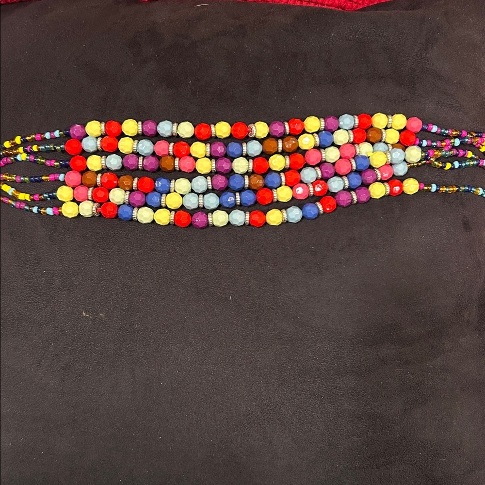 Multicolor Multistrand Necklace. Euc - image 3
